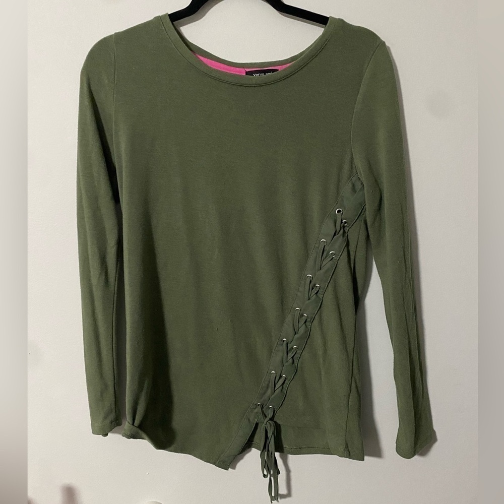 Verve Ami sweater with lace up pattern